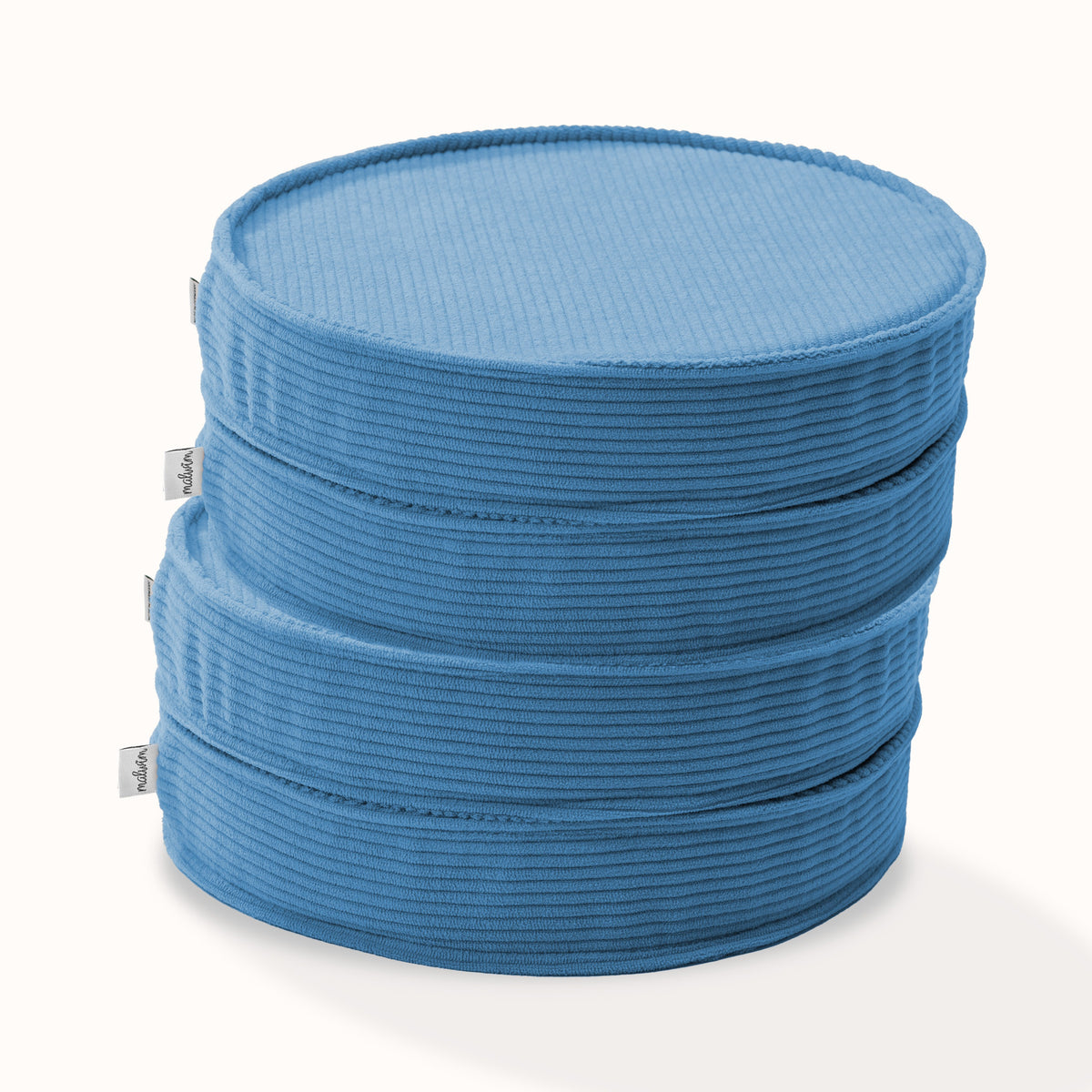 Loopis Cord 4er Set aus azurblauem Cord für Kinder – handgefertigt und OEKO-TEX zertifiziert – malwim