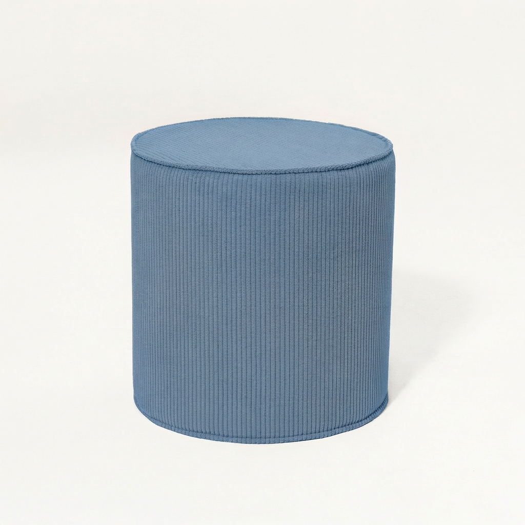 Pouf Cord aus azurblauem Cord für Kinder – handgefertigt und OEKO-TEX zertifiziert – malwim