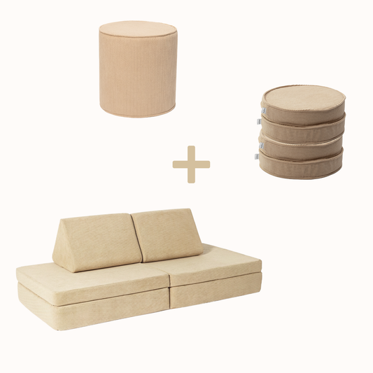 Spielsofa Bundle M: Spielsofa x 4 Loopis x Pouf