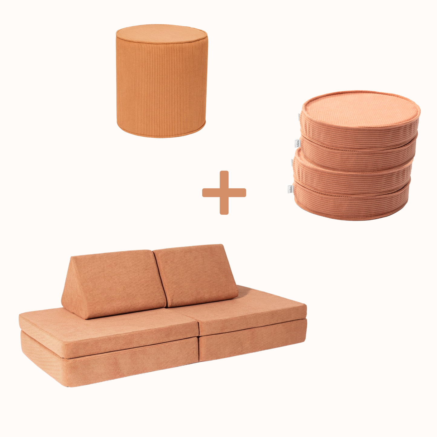 Spielsofa Bundle M: Spielsofa x 4 Loopis x Pouf