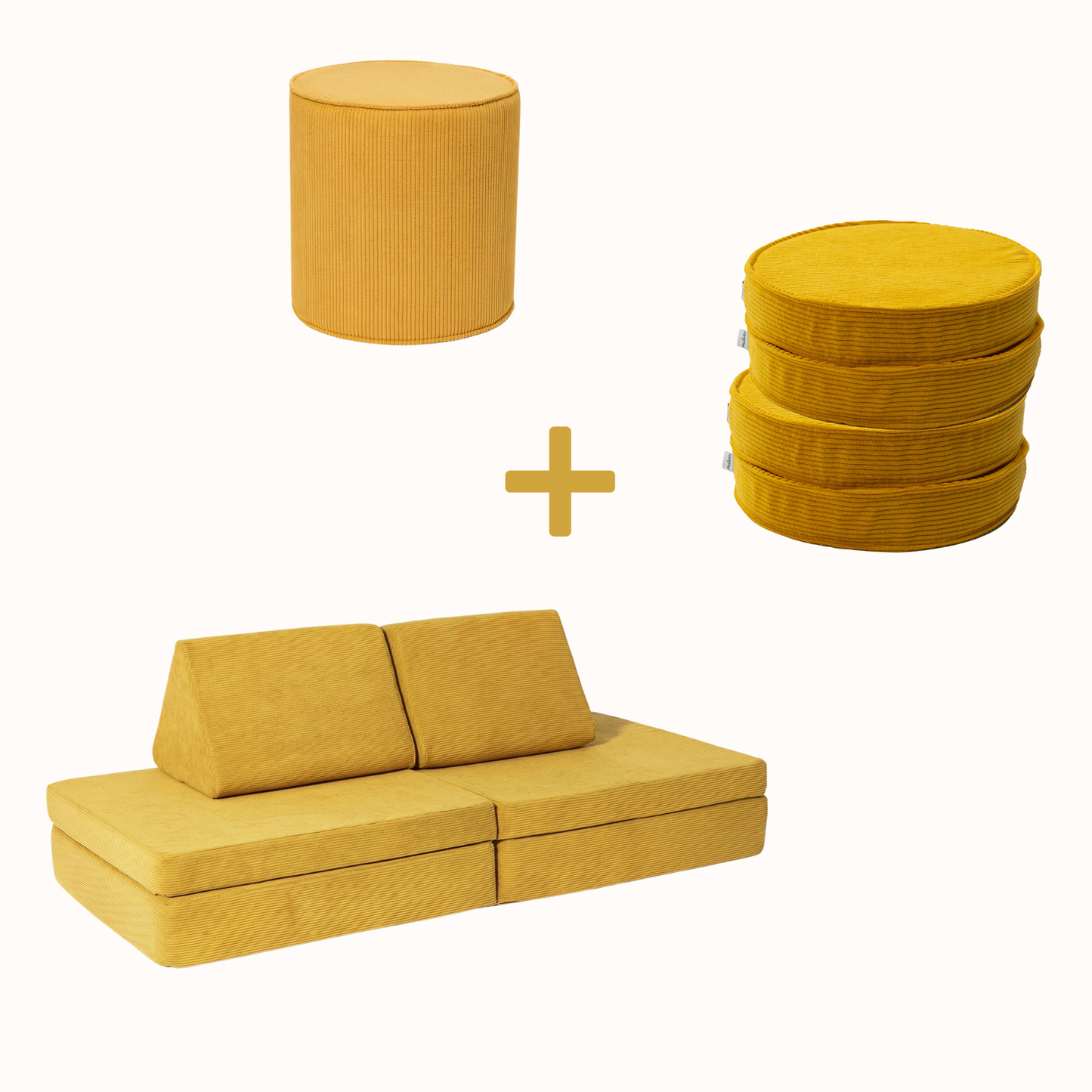 Spielsofa Bundle M: Spielsofa x 4 Loopis x Pouf