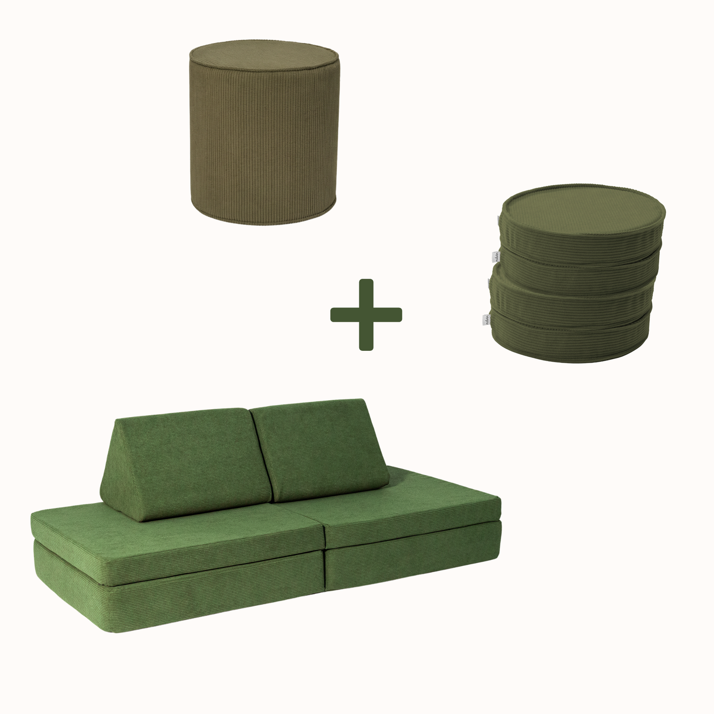 Spielsofa Bundle M: Spielsofa x 4 Loopis x Pouf