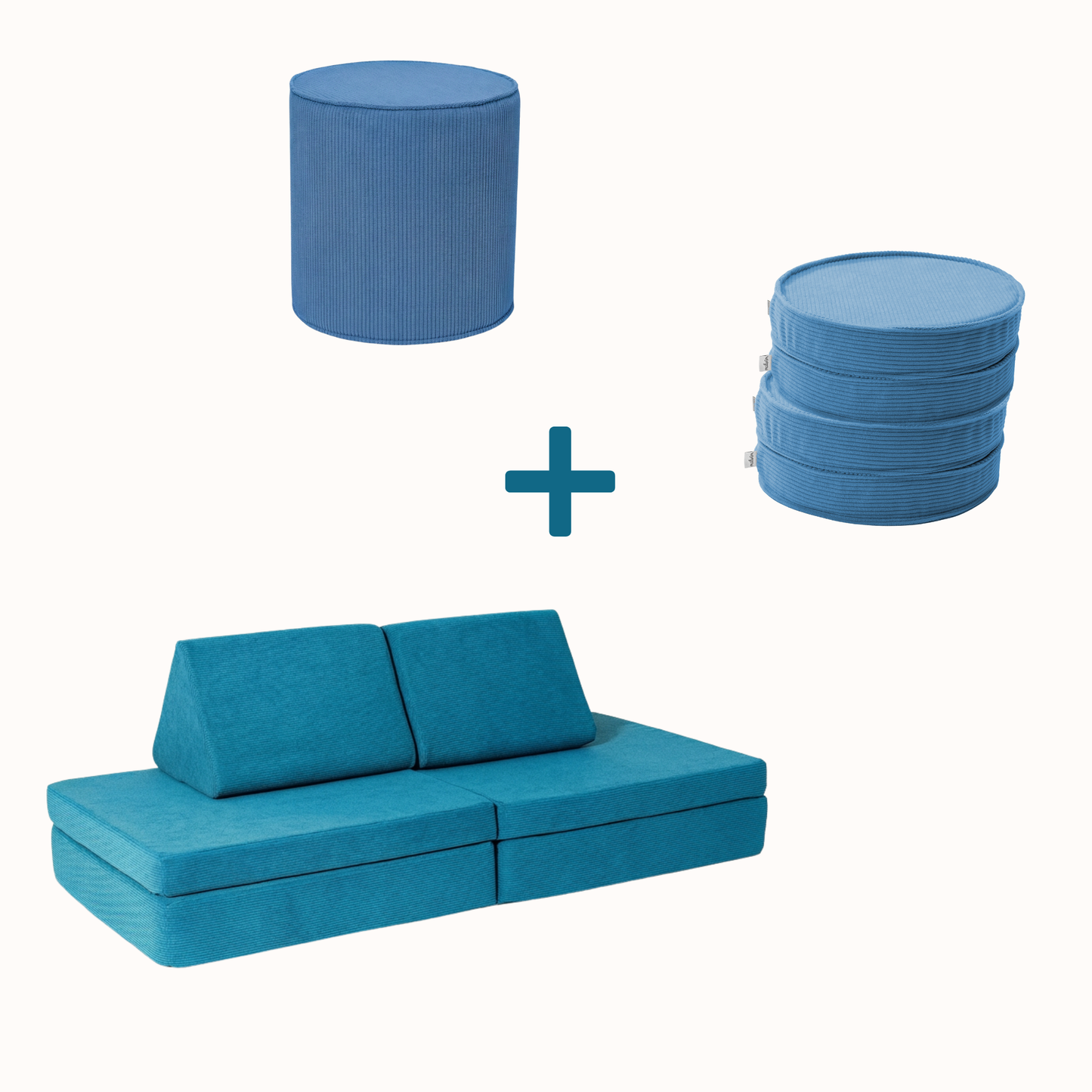 Spielsofa Bundle M: Spielsofa x 4 Loopis x Pouf